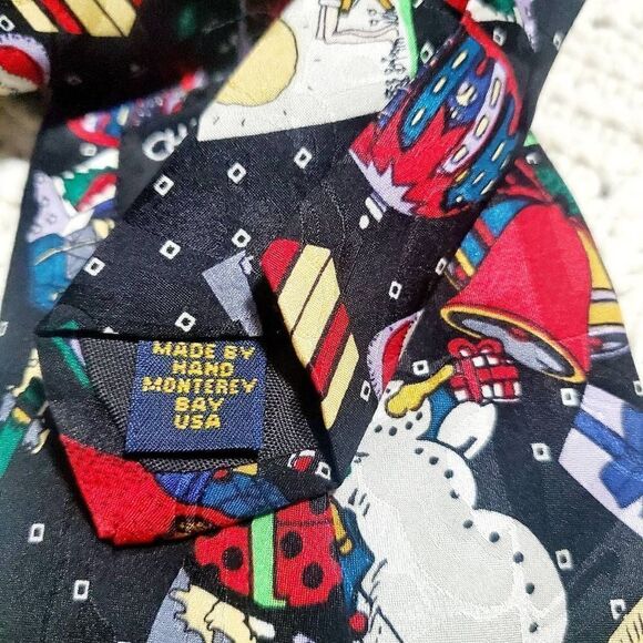 Charles Patrick For J. Blades Vtg Christmas Themed Men's Tie - Picture 8 of 10